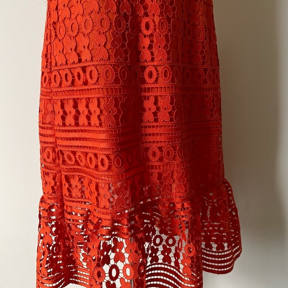 DVF Tiana Lace SLEEVELESS Cocktail Ruffle Dress 8 - Picture 5 of 7